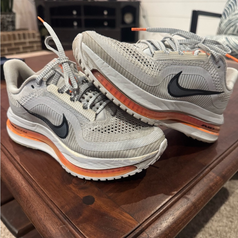 Nike Light Gray and Orange Running Shoes